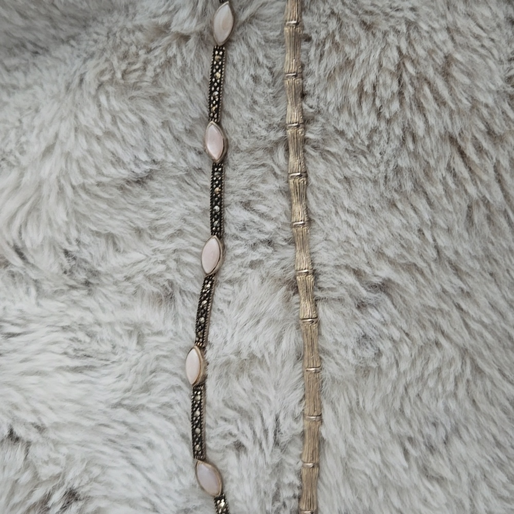 Elegant Silver Bamboo-Inspired Bracelet